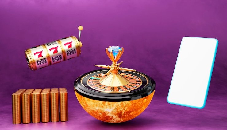 Ilustrasi pemain menikmati bonus dan penawaran khusus pada platform bigwin138 dengan perangkat smartphone dan laptop